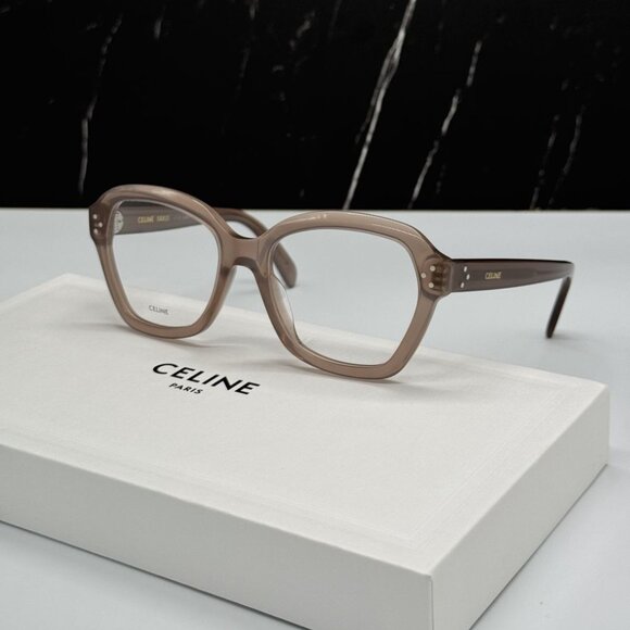 NEW CL50100I 045 CELINE EYEGLASSES WOMEN SHINY HAZELNUT EYEWEAR CELINE CL 50100I - Picture 1 of 11
